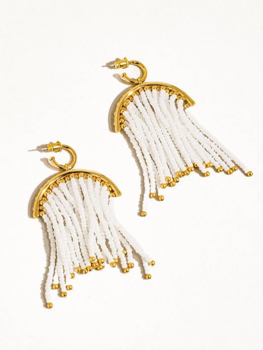 Cabana 18K Gold Boho Handmade Beaded Tassel Earring
