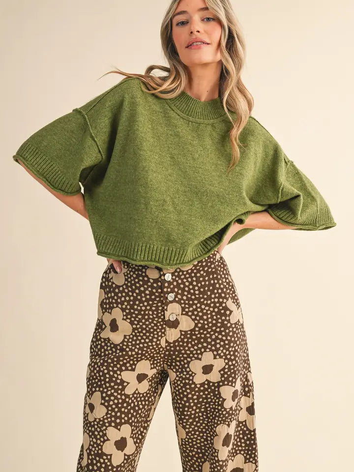 Eleanor Sweater Top (olive)