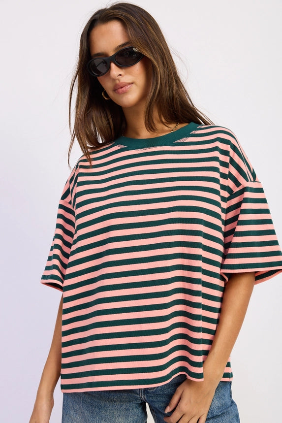 Park Oversized Tee (pink/green)