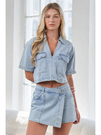 Denim Wrap Skort