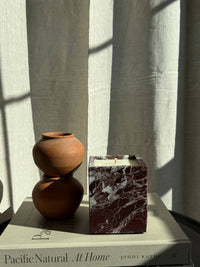 Rosso Levanto Marble Candle