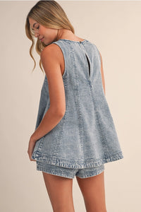 Trapeze Denim Shorts