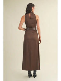Fiona Satin Halter Dress