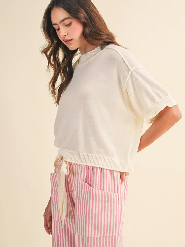 Charlie Boxy Knit Top (cream)