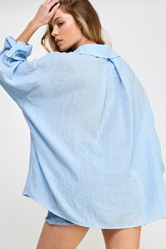 BEST SELLER Fair Weather Blouse (blue) - GEORGE-MARY'S