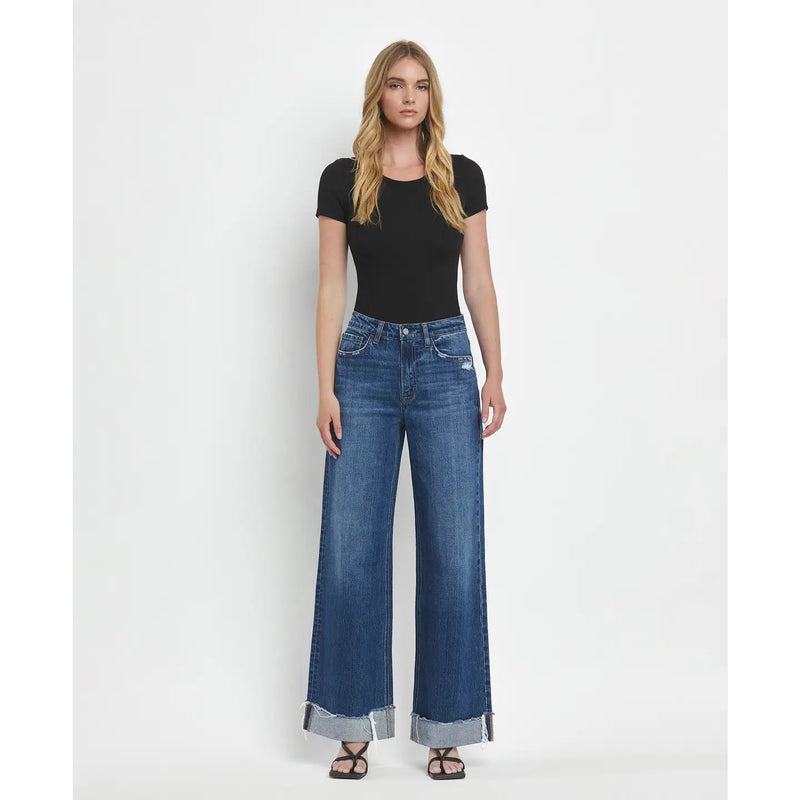 Cuffed Baggy Jeans (dark)