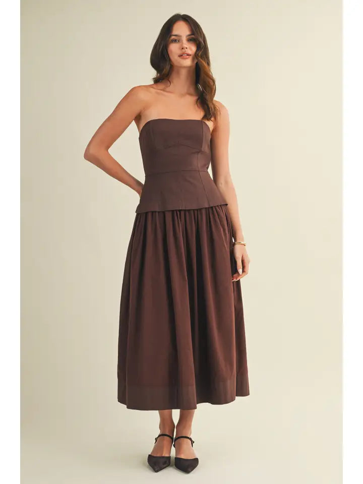 Cortney Corset Dress (brown)