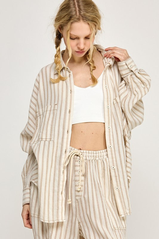 St. Tropez Striped Shirt (sand)
