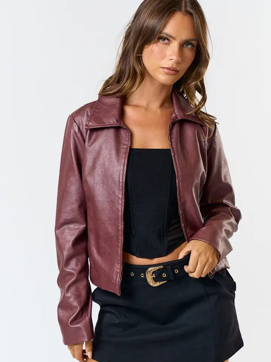 Burgundy Leather Jacket