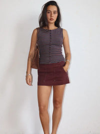 Washed Burgundy Skort - GEORGE-MARY'S
