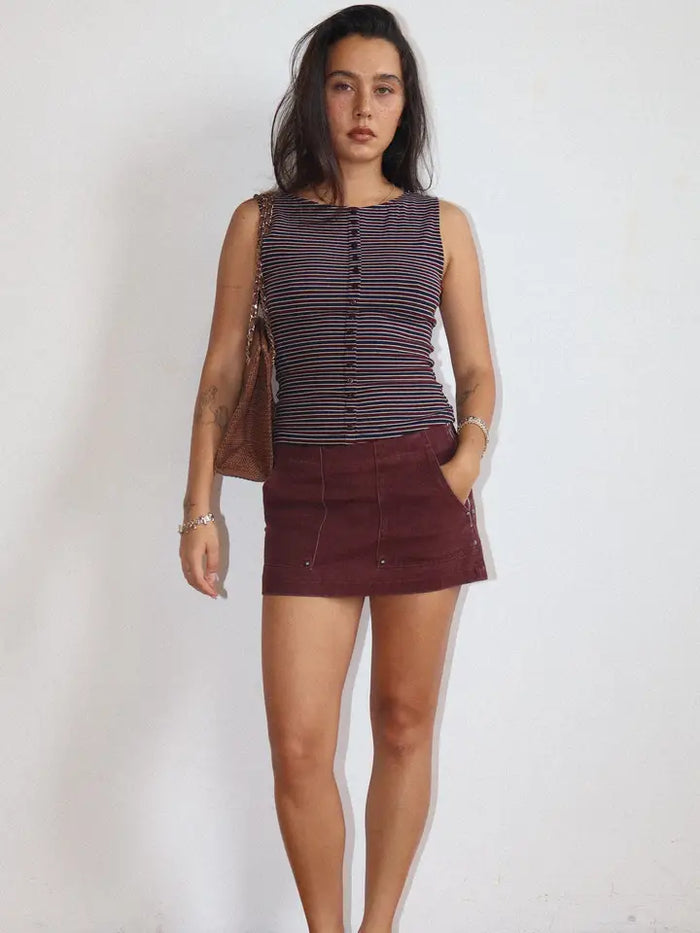 Washed Burgundy Skort - GEORGE-MARY'S