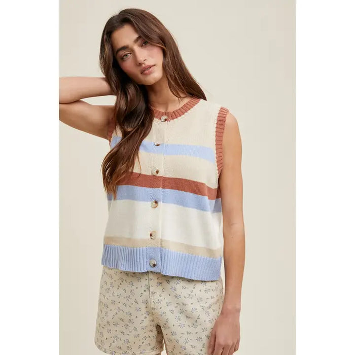 Stone Sky Stripe Vest