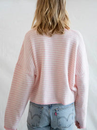 The Piper Cardigan (pink mini stripe)
