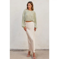 Cream Satin Skirt