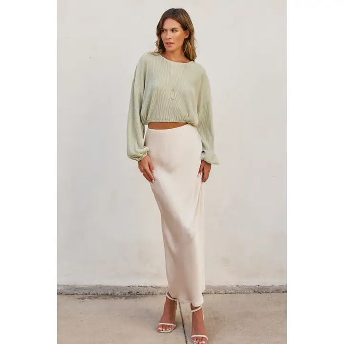 Cream Satin Skirt