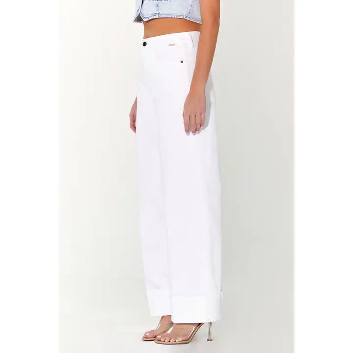 Kennedy High Rise Cuffed Denim (white)