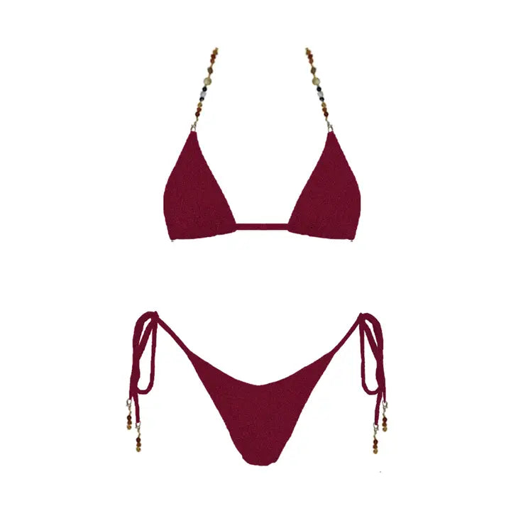 Exuma Bikini Top (burgundy) - GEORGE-MARY'S