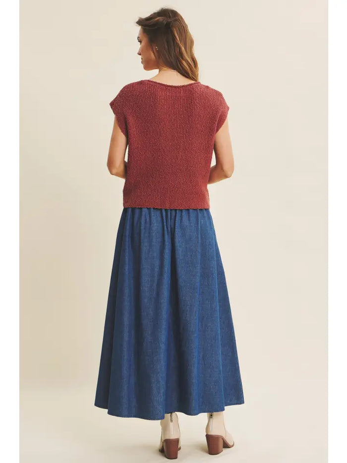 Burgundy Slub Sweater