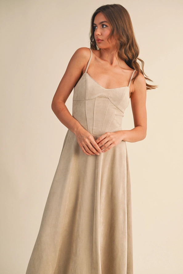 Skye Suede Dress (oatmeal)