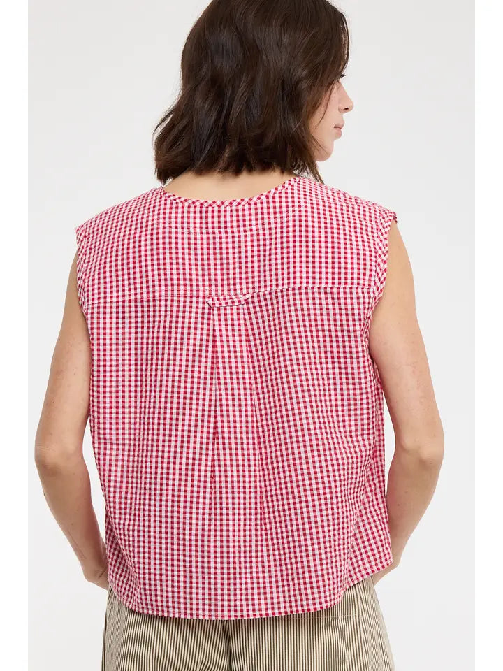 Gingham Molly Top (red) - GEORGE-MARY'S