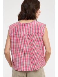 Gingham Molly Top (red) - GEORGE-MARY'S