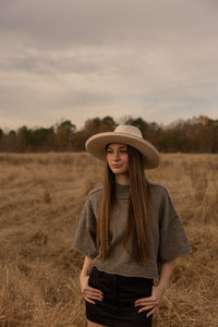 Eleanor Sweater Top (charcoal brown)