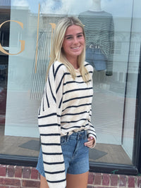 Piper Cardigan (natural/navy)