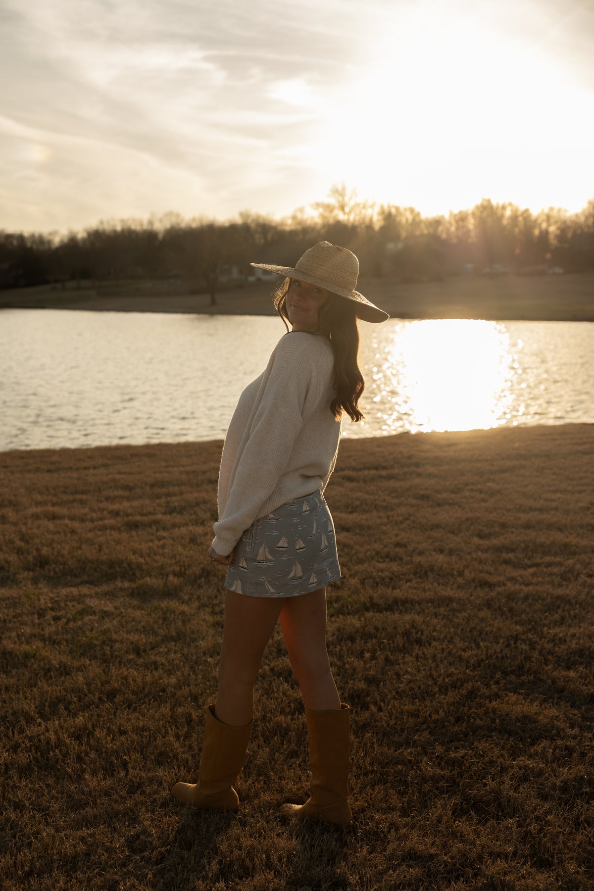 Sailboat Skort (dusty blue)