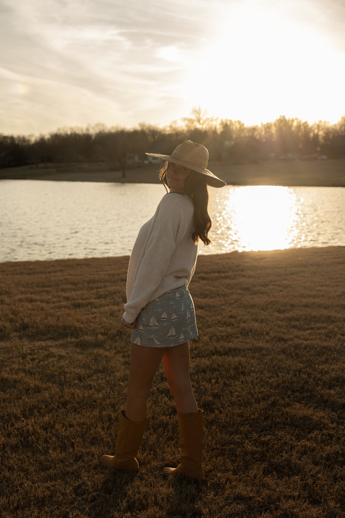 Sailboat Skort (dusty blue)