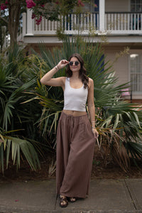 Brown Gauze Pants
