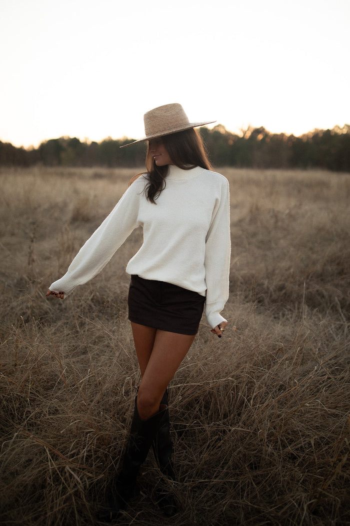 Balloon Sleeve Sweater (almond milk)