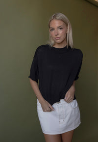 Charlie Boxy Knit Top (black) - GEORGE-MARY'S