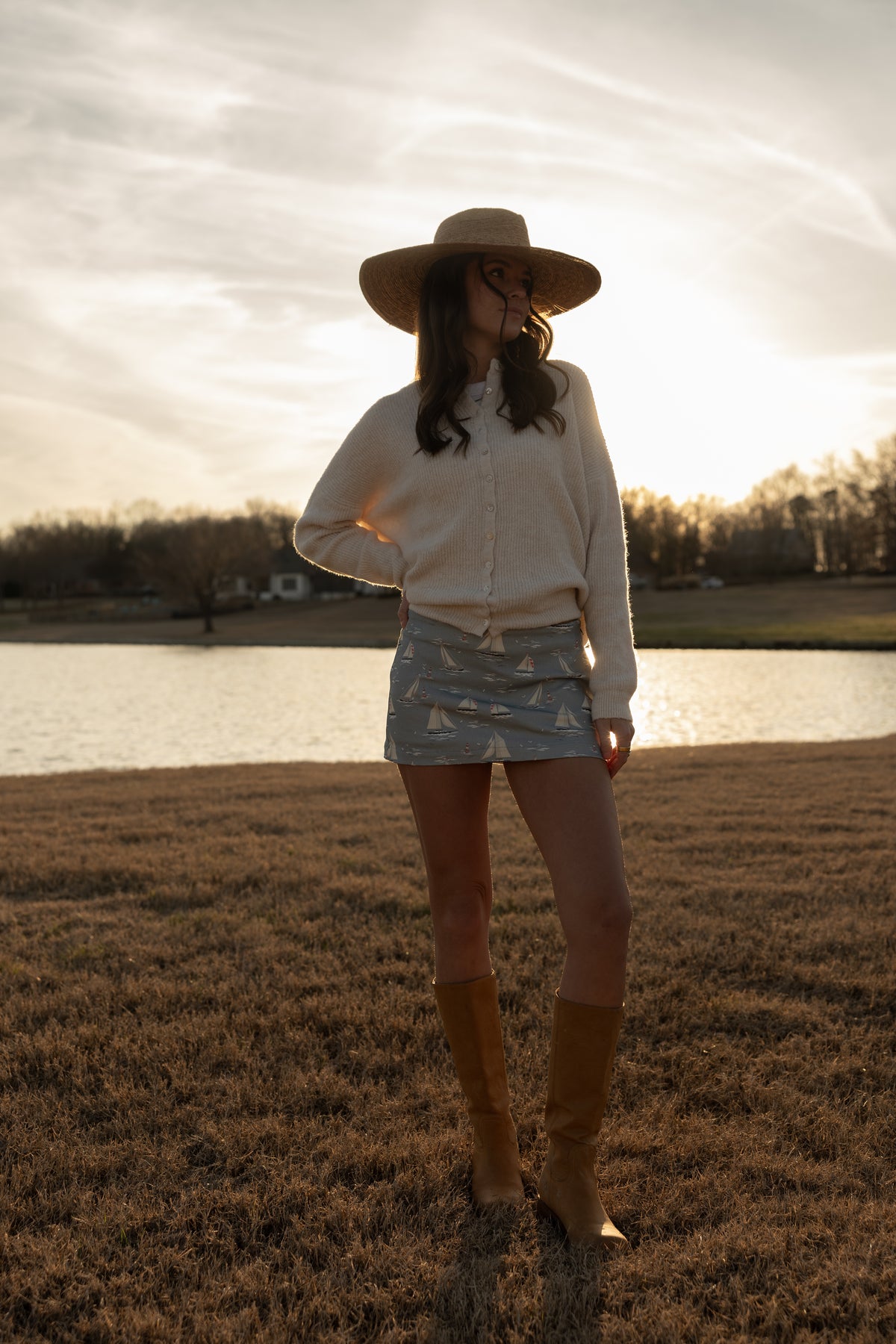 Sailboat Skort (dusty blue)