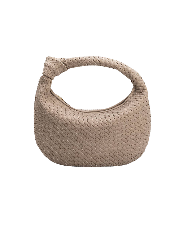 Brigitte Mushroom Recycled Vegan Suede Shoulder Bag