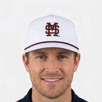 Mississippi State Performance Rope Hat- White - GEORGE-MARY'S