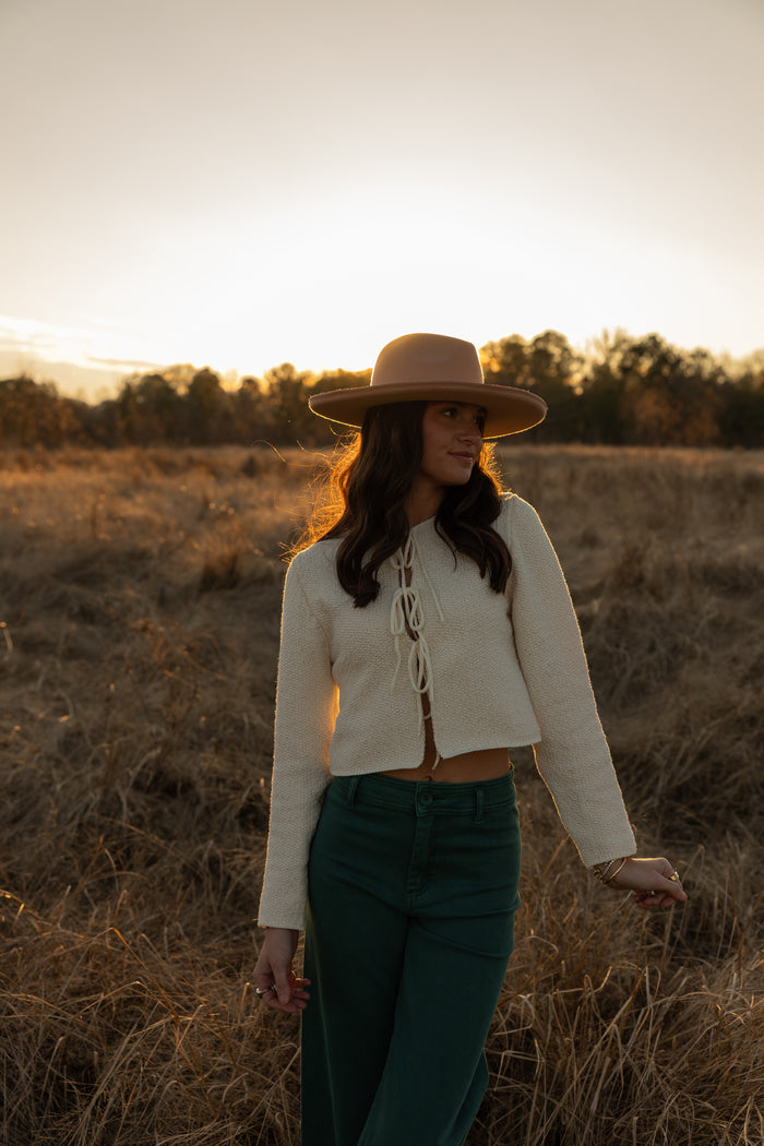 Mae Bow Tie Cardigan (cream)