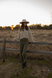 Marine Fit Wide Leg Pants (fade olive)