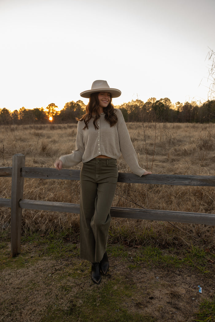 Marine Fit Wide Leg Pants (fade olive)