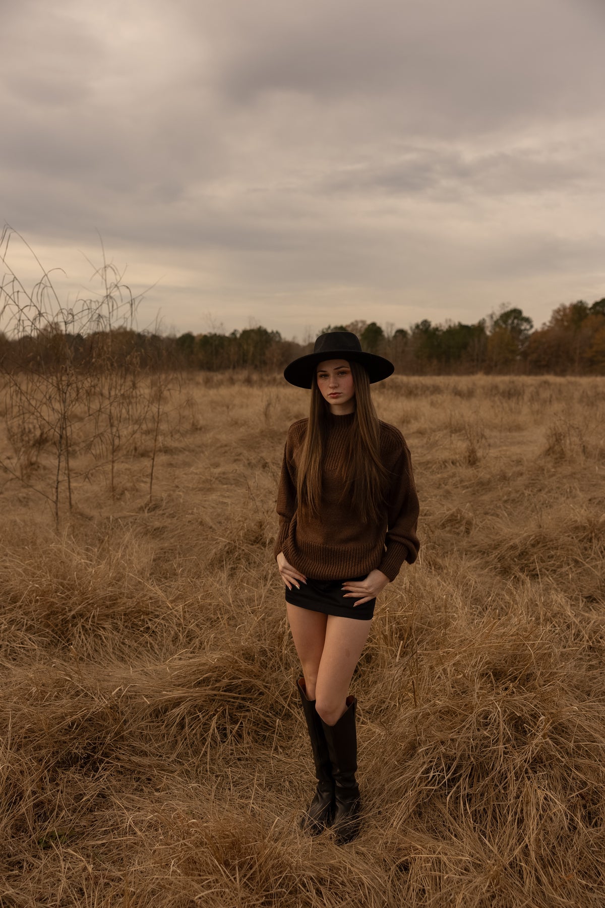 Mockneck Patterned Sweater (brown)