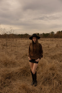 Mockneck Patterned Sweater (brown)