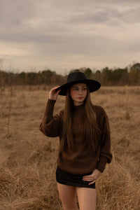 Mockneck Patterned Sweater (brown)