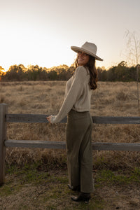 Marine Fit Wide Leg Pants (fade olive)