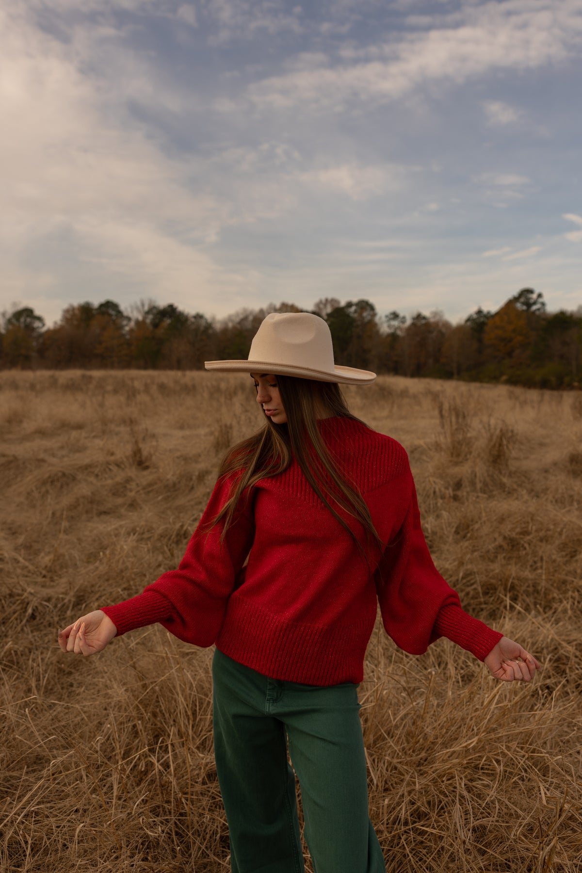 Mockneck Patterned Sweater (ruby)