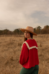 Bowie Red Collared Sweater