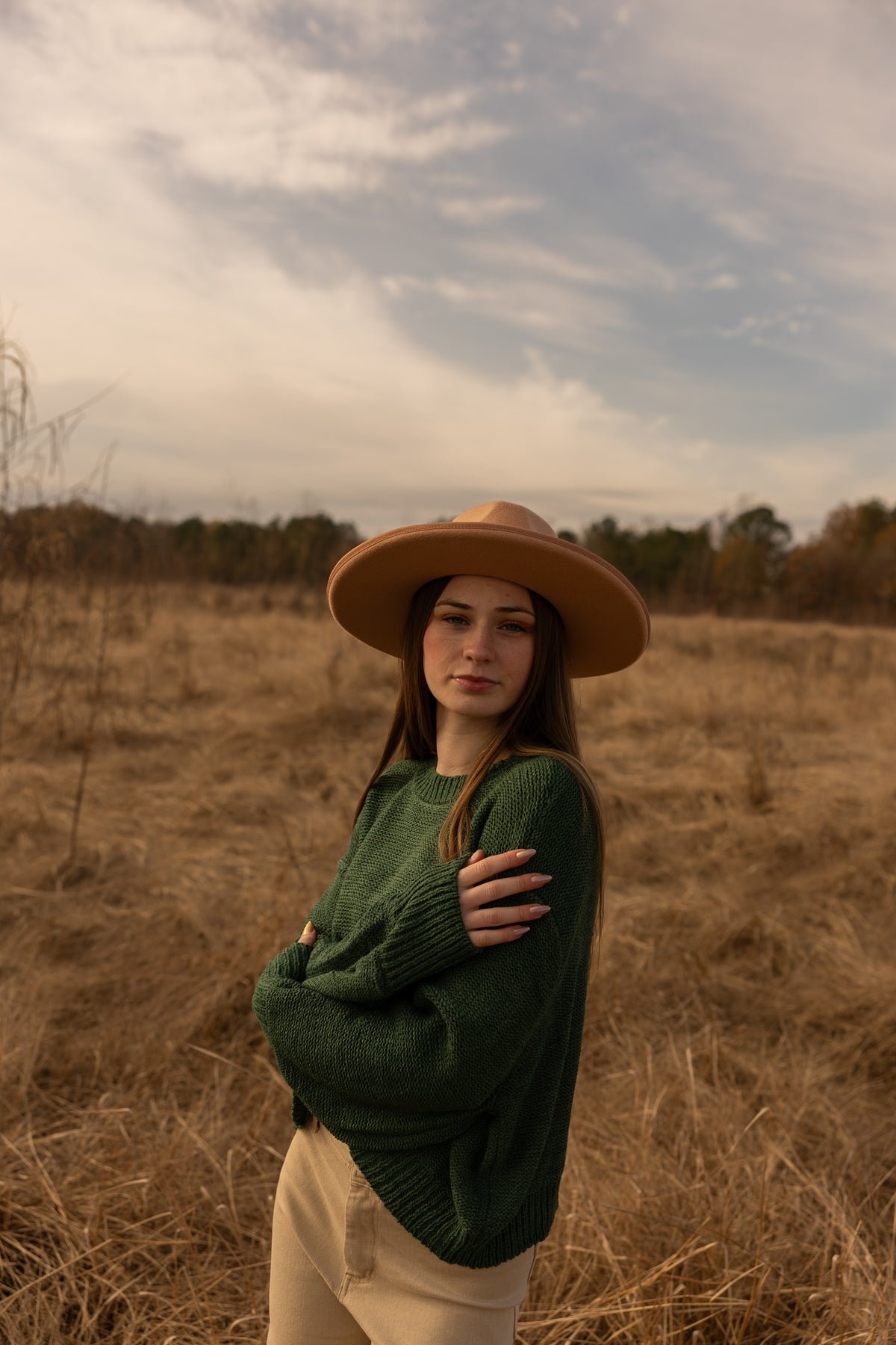 Boxy Balloon Sleeve Sweater (dark green)