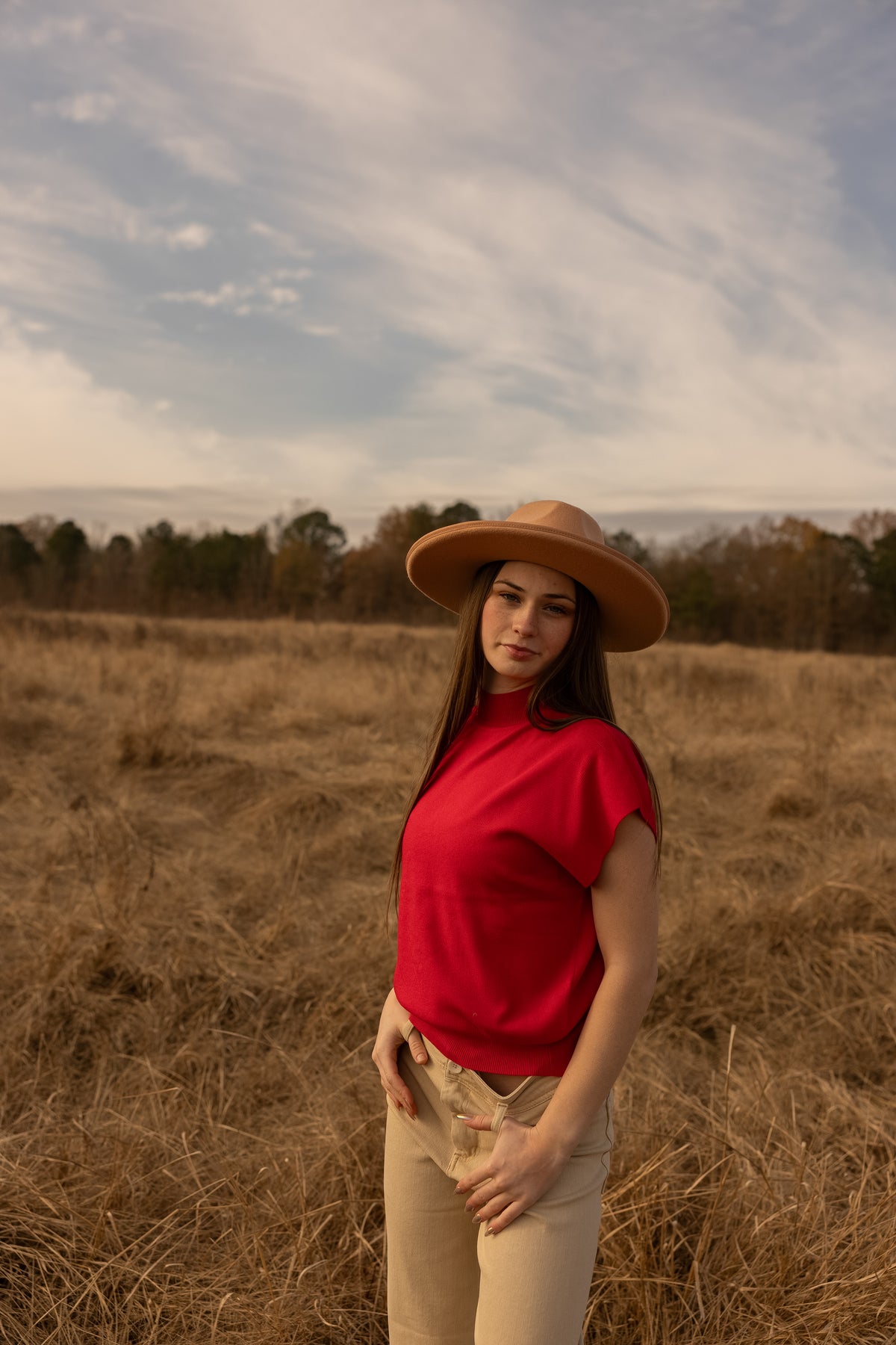 Molly Mockneck Top (ruby)