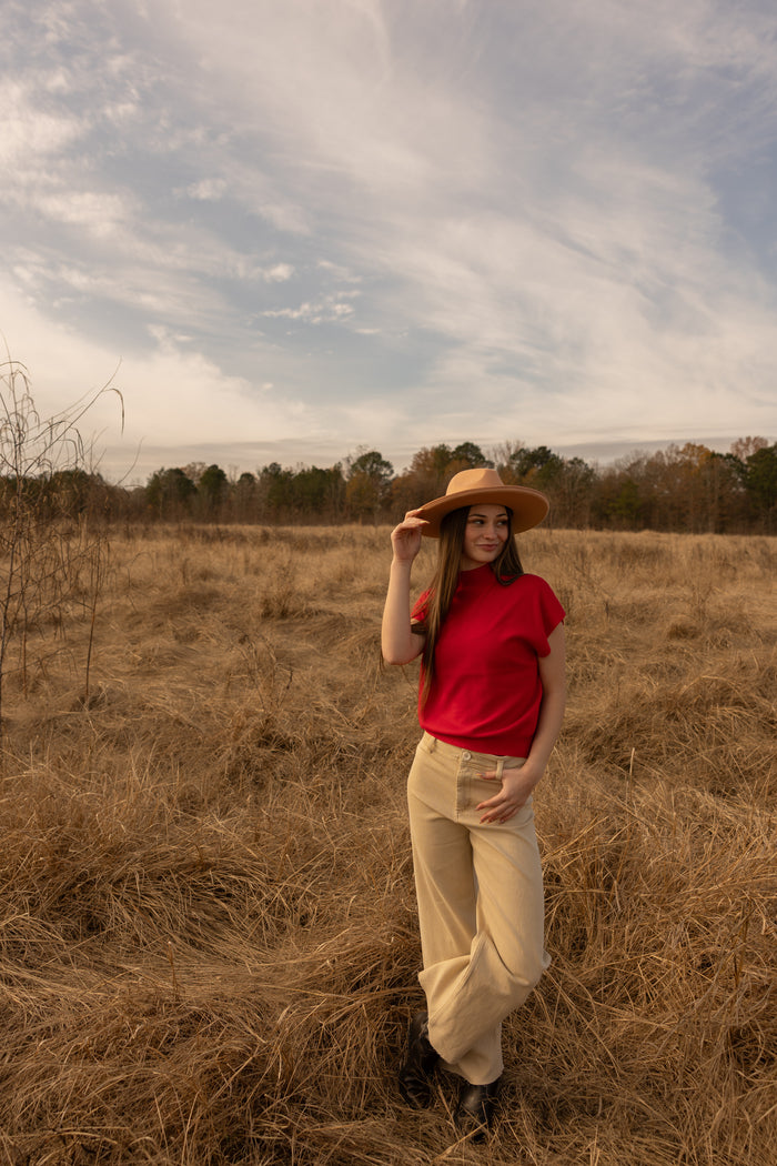 Molly Mockneck Top (ruby)