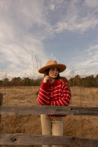 Pieter Striped Boxy Cardigan (red)