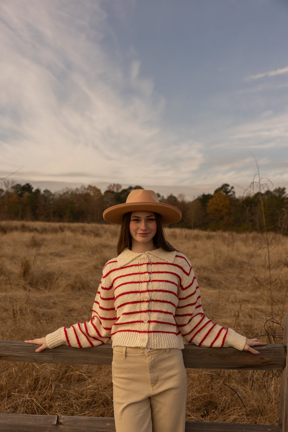 Pieter Striped Boxy Cardigan (cream)