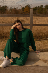 Mockneck Scuba Top (hunter green)